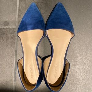 Blue suede Nine West flats